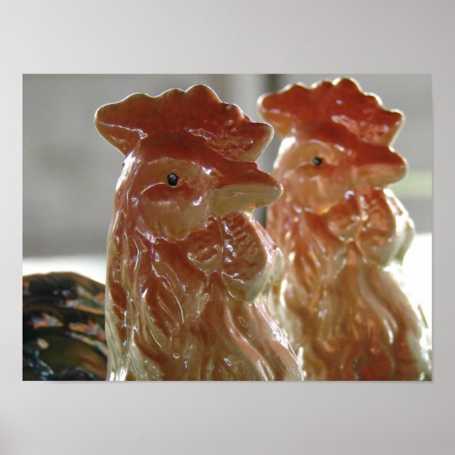Pôster Vintage Roosters (Frente)
