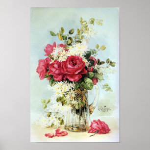 Poster Vintage Rosas do Jardim