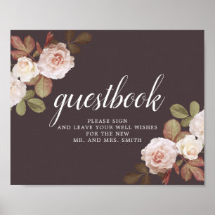 Poster Vintage Rosas Franceses Sinal de Favor de Casament