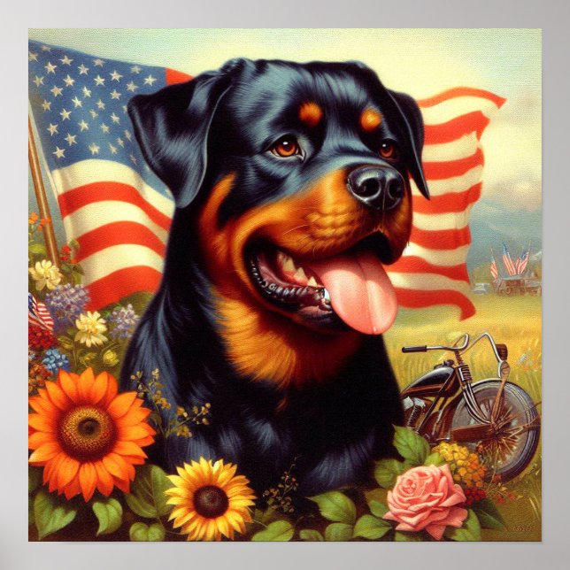 Poster Vintage Rottweiler (Frente)