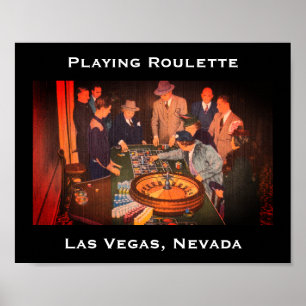 Poster Vintage Roulette Scene, Las Vegas, Nevada
