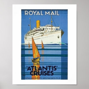 Poster Vintage Royal Mail: Atlantis cruza "