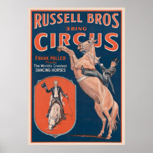 Poster Vintage Russell Brothers Circus Poster.