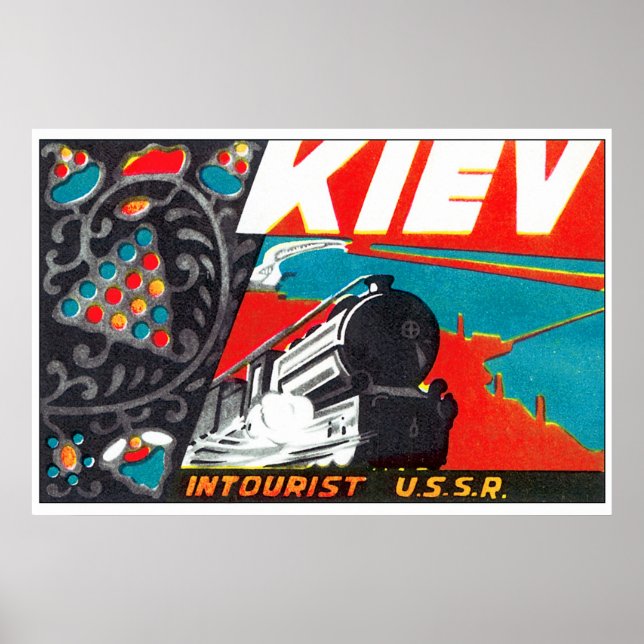 Pôster Vintage Russia Train Viagem (Frente)