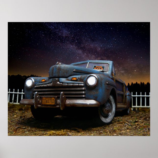 Poster Vintage Rusty Barn Encontre Carro Woody Automotivo (Frente)