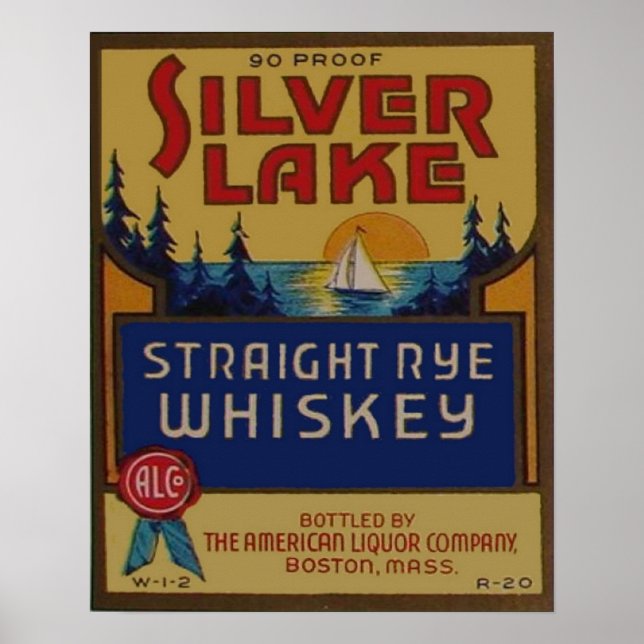 Poster Vintage Rye Whiskey Liquor Retro Anúncio (Frente)