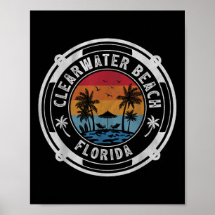Poster Vintage S. Vintage de Verão na Flórida Clearwater