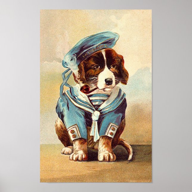 Poster Vintage Sailor Dog (Frente)