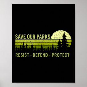 Poster Vintage Salve Nossos Parques Resista Proteja o Par
