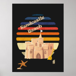 Poster Vintage Sandcastles na areia