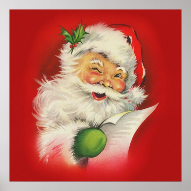 Poster Vintage Santa Claus Natal (Frente)