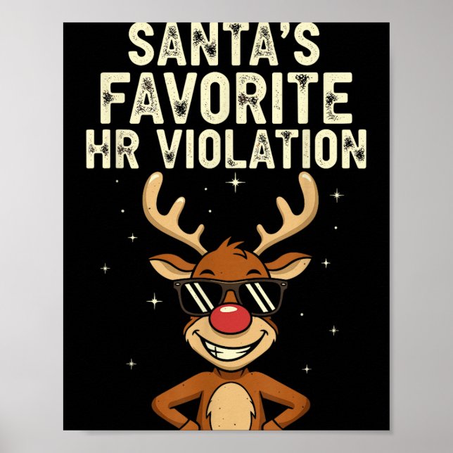 Poster Vintage Sarcastic Retro Hr Violation Christmas Off (Frente)