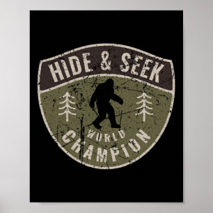 Poster Vintage Sasquatch Esconde-Se E Procure O Grande Ca