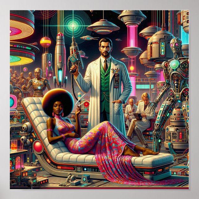 Poster Vintage Sci-Fi Aliens (Frente)