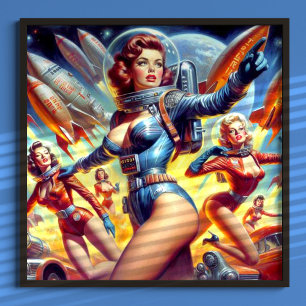 Poster Vintage Sci-Fi Girls