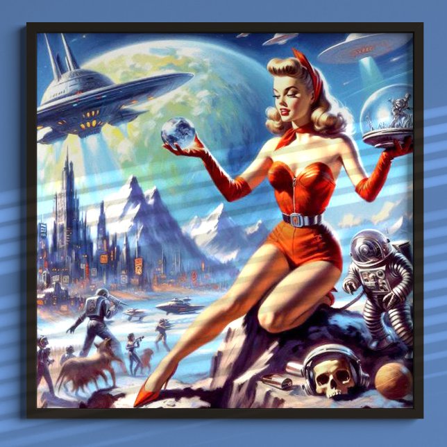 Poster Vintage Science Fiction Mulher de 1950 (Criador carregado)