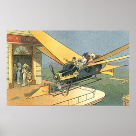 Poster Vintage Science Fiction Steampunk Carro Convertíve
