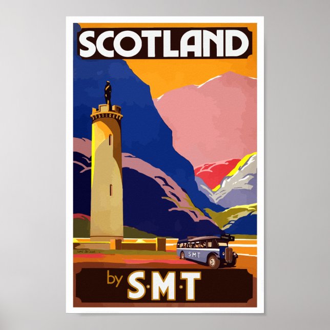 Poster Vintage Scotland Viagem (Frente)