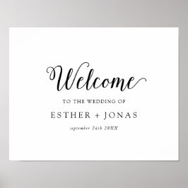 Poster Vintage Script Wedding Welcome