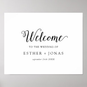 Poster Vintage Script Wedding Welcome