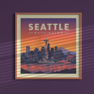Poster Vintage Seattle Washington