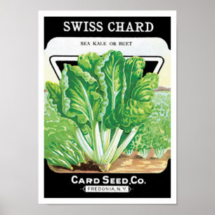 Pôster Vintage Seed Packet Label Art, Suíços Chard Vegg