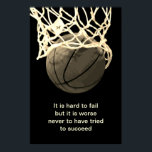 Poster Vintage Sepia Cotação Motivacional Basquete<br><div class="desc">Eu Adoro Este Jogo. Esportes populares - Imagem de bola de basquete.</div>