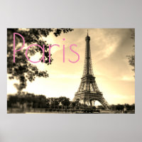 Vintage Sepia Eiffel Tower Paris Love City
