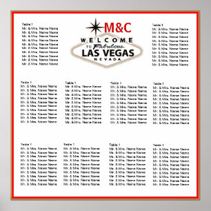 Poster Vintage Sepia Las Vegas - Gráfico de Casamentos