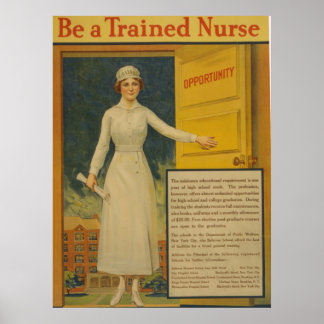 Poster Vintage ser uma enfermeira treinada