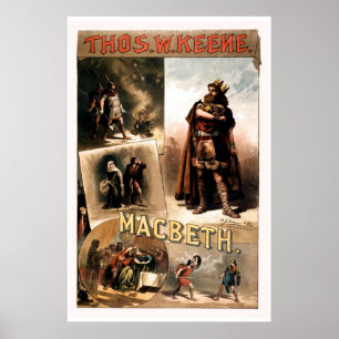 Poster Vintage Shakespeare Macbeth retocado