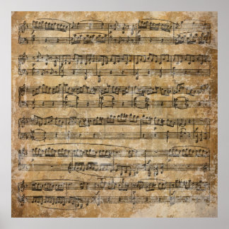 Pôster Vintage Sheet Music