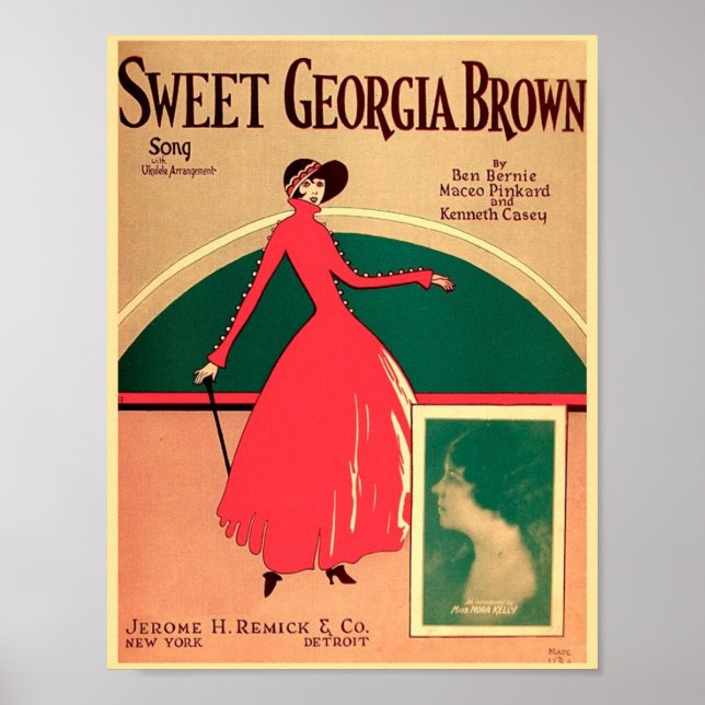 Poster Vintage Sheet Music Cobrir Sweet Georgia Brown 192 (Frente)