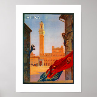 Pôster Vintage Siena, propaganda viagem italiana