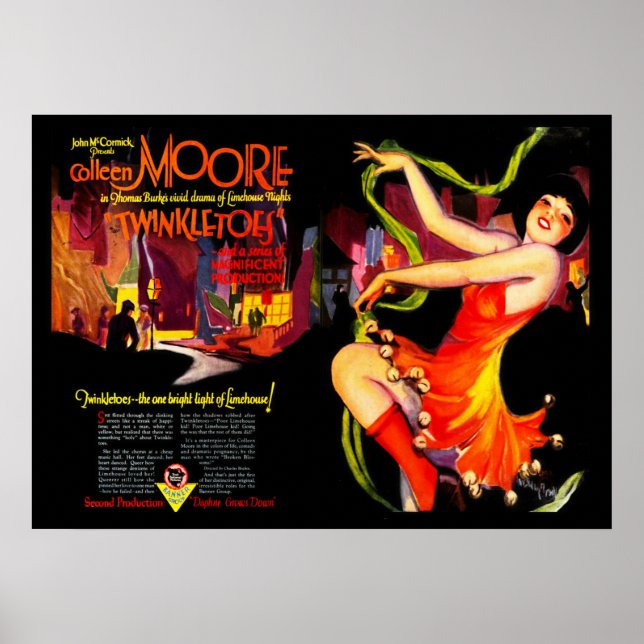 Pôster Vintage Silent Film Advert (Frente)