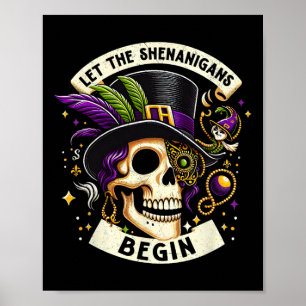 Poster Vintage Skeleton Deixa Os Shenanigans Começar Mard