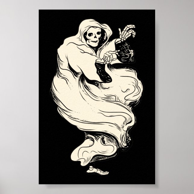 Poster Vintage Skeleton Ghost (Frente)