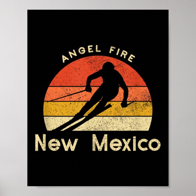 Poster Vintage Ski Angel Fire Novo México (Frente)