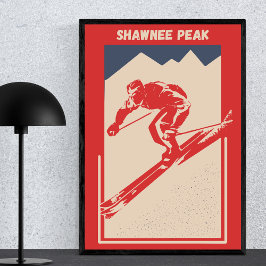 Poster Vintage Ski Main Mountain Resort Shawnee Pico