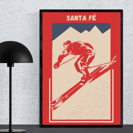 Poster Vintage Ski Novo México Papais noeis De Estornos D