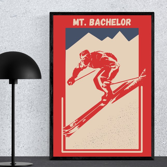 Poster Vintage Ski Oregon Resort Mount Bachelor (Criador carregado)