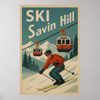 Poster Vintage Ski Savin Hill