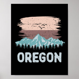 Poster Vintage Skiting Shirt Oregon Snowboard Mountai