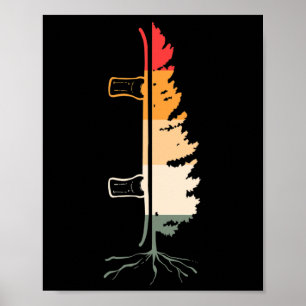 Poster Vintage Snowboarder Backcountry Retro Freestyle Sn