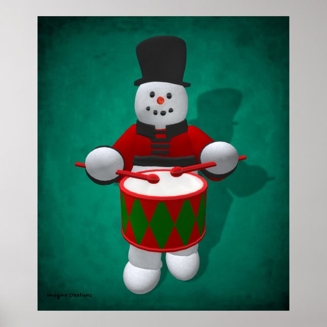 Pôster Vintage Snowmen: Drummer (Frente)