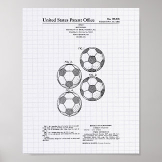 Pôster Vintage Soccer Ball 1964 Patent Art - Lined Peper