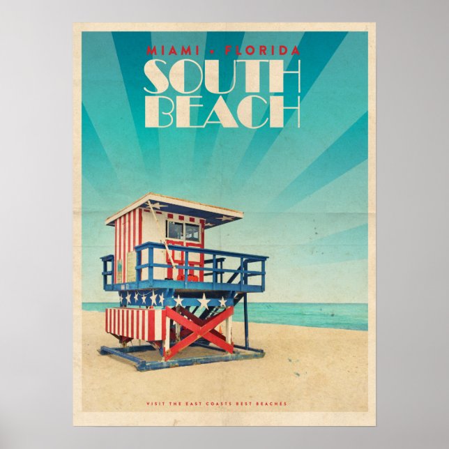 Poster Vintage South Beach Florida (Frente)