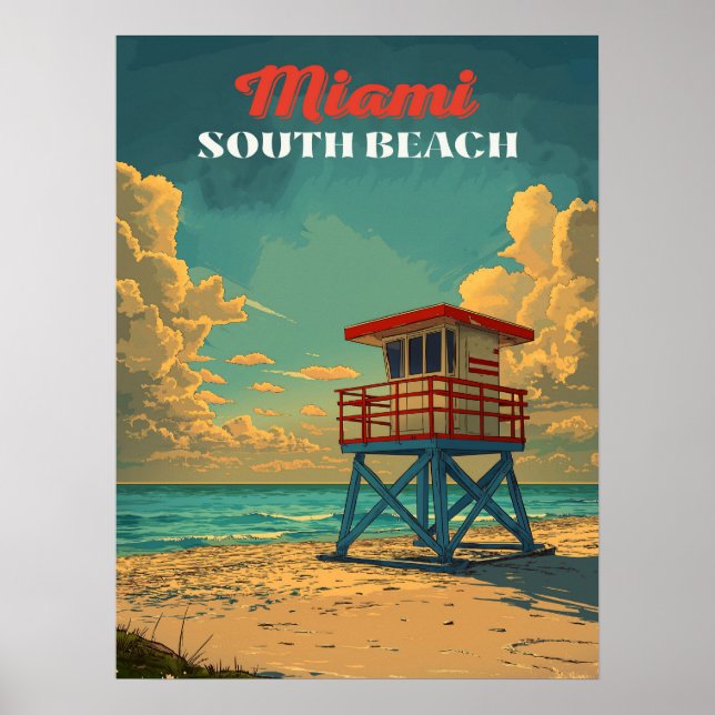 Poster Vintage South Beach Miami (Frente)