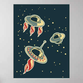 Poster Vintage Space ship