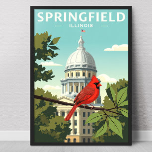 Poster Vintage Springfield Illinois